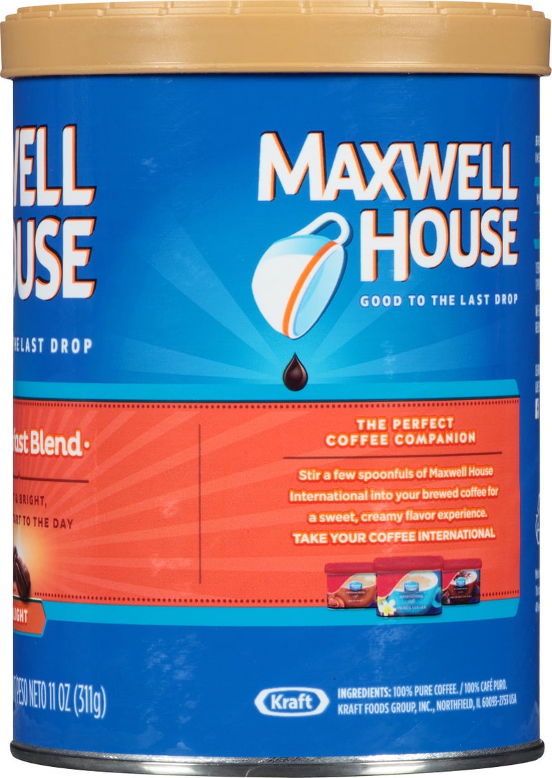 Maxwell House Breakfast Blend Light Roast Ground Coffee (11 oz Canisters, Pack of 3) - Image 3